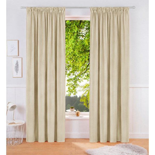 OTTO home Vorhang Velvet uni, 2er-Set, Blickdicht (2 St), Multifunktionsband, blickdicht, Blickdichter Samt, 2-er Set, edel, Gardine, multifunktional