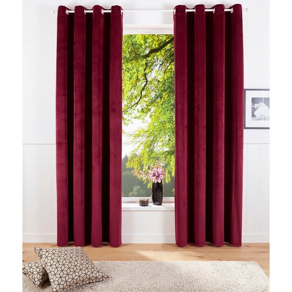 OTTO home Vorhang Velvet Uni, Ösen, blickdicht, 2er-Set, Samt (2 St), Ösen, blickdicht, Polyester, Blickdichter Samt, 2-er Set, edel, Gardine, multifunktional