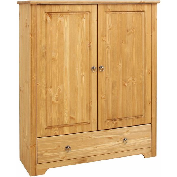 OTTO home Wäscheschrank Hugo, Mehrzweckschrank, FSC zertifiziert, Made in EU (B/T/H) 106/38/126 cm) aus massiver Kiefer, klassischer Landhausstil mit Kassetteno