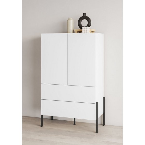 OTTO home Wäscheschrank Jukon, moderner griffloser Kleiderschrank, Metallfüsse, Made in Europe (90x150x50, ideal für kleine Räume oder Nischen) Mehrzweckschrank
