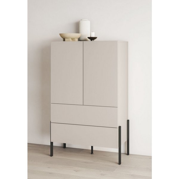 OTTO home Wäscheschrank Jukon, moderner griffloser Kleiderschrank, Metallfüsse, Made in Europe (90x150x50, ideal für kleine Räume oder Nischen) Mehrzweckschrank
