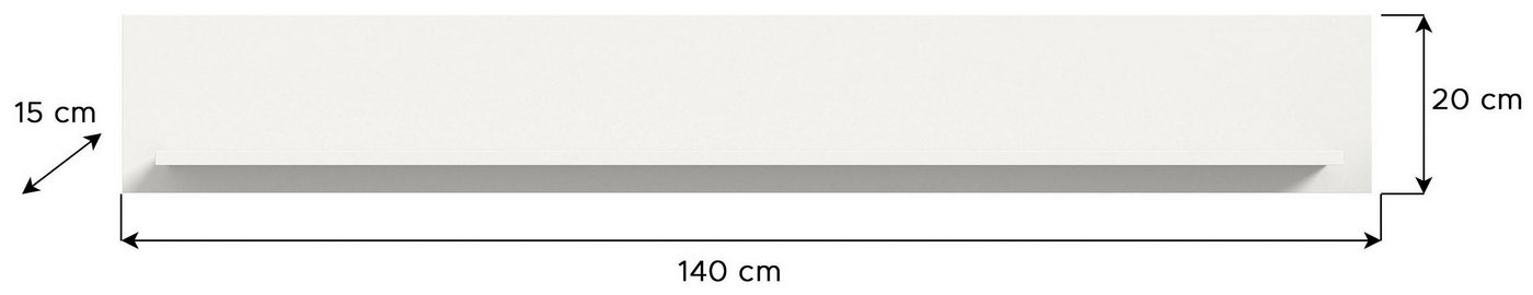 OTTO home Wandboard AOSTA, Breite 140 cm, 1 Ablageboden, Regal, Wandregal, Ablageboard, Wandpaneel, Wohnzimmerregal – Bild 5 von 5