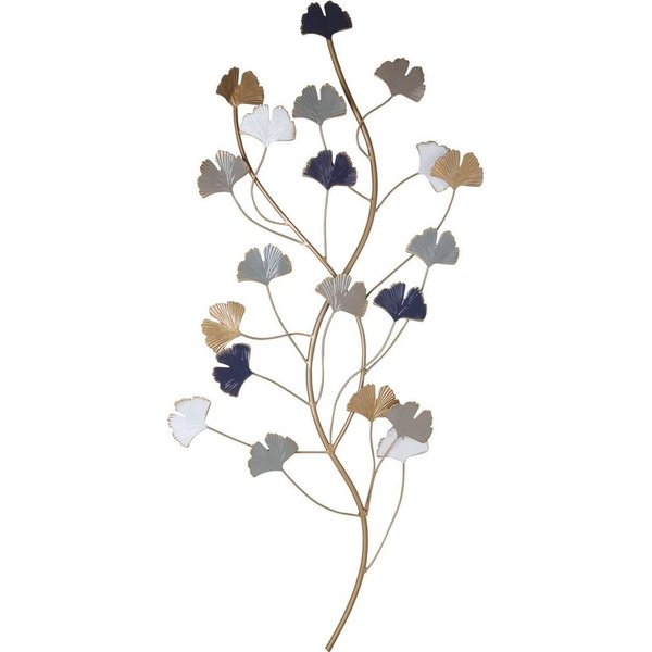 OTTO home Wanddekoobjekt Gingko Blätter, florale Dekoration, hochwertige Wanddeko, aus Metall, ca.91cm hoch