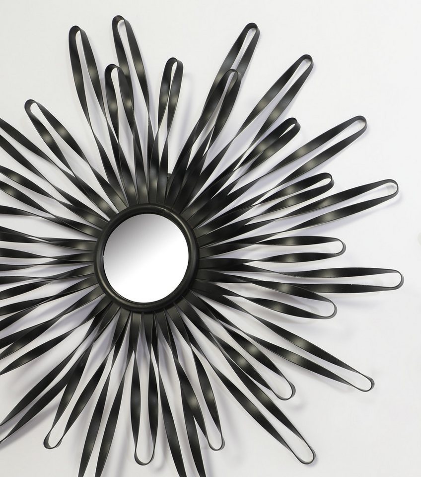 OTTO home Wanddekoobjekt Sonne, im 2er Set: 35 und 46cm (2er-Set, in schwarz, gold-oder silberfarben), Wanddekoration aus Metall mit kleinem Spiegel in der Mitt – Bild 2 von 5