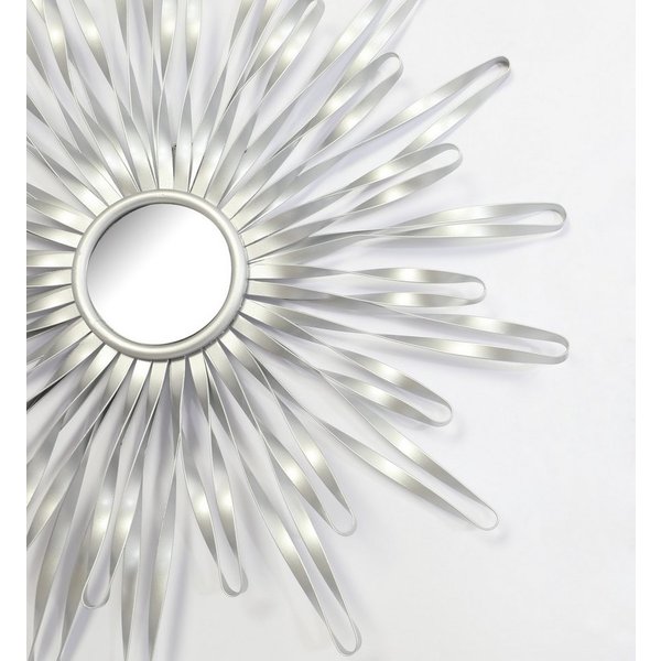 OTTO home Wanddekoobjekt Sonne, im 2er Set: 35 und 46cm (2er-Set, in schwarz, gold-oder silberfarben), Wanddekoration aus Metall mit kleinem Spiegel in der Mitt