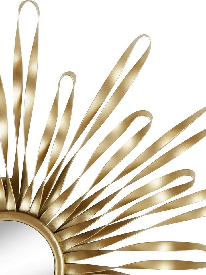 OTTO home Wanddekoobjekt Sonne, im 2er Set: 35 und 46cm (2er-Set, in schwarz, gold-oder silberfarben), Wanddekoration aus Metall mit kleinem Spiegel in der Mitt – Bild 4 von 5