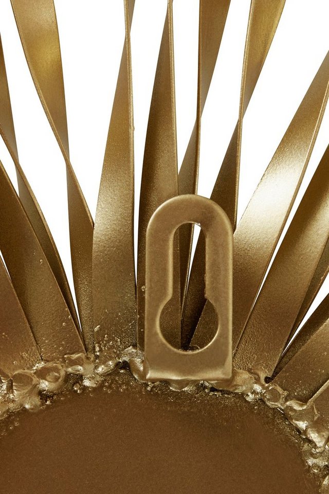 OTTO home Wanddekoobjekt Sonne, im 2er Set: 35 und 46cm (2er-Set, in schwarz, gold-oder silberfarben), Wanddekoration aus Metall mit kleinem Spiegel in der Mitt – Bild 5 von 5