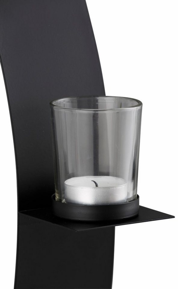 OTTO home Wandkerzenhalter Drammen (Set, 2 St), Landhaus, Metall, Glas, schwarz – Bild 4 von 5