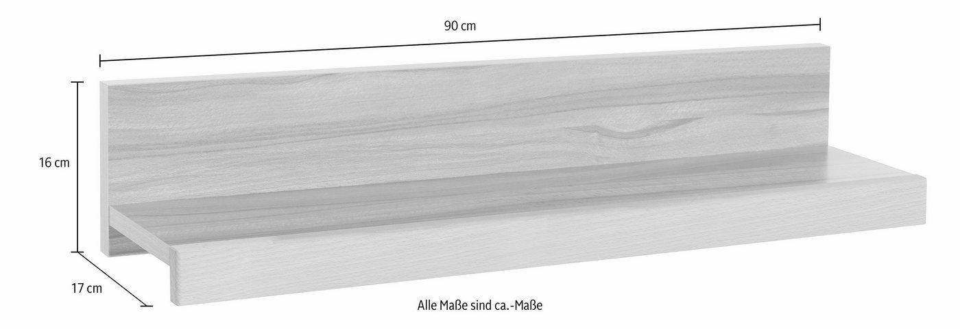 OTTO home Wandregal Logo,teilmassiv, Breite: je 90 cm, Set 2-tlg., Ablageflächen Massivholz,in 4 Schritten montierbar – Bild 5 von 5