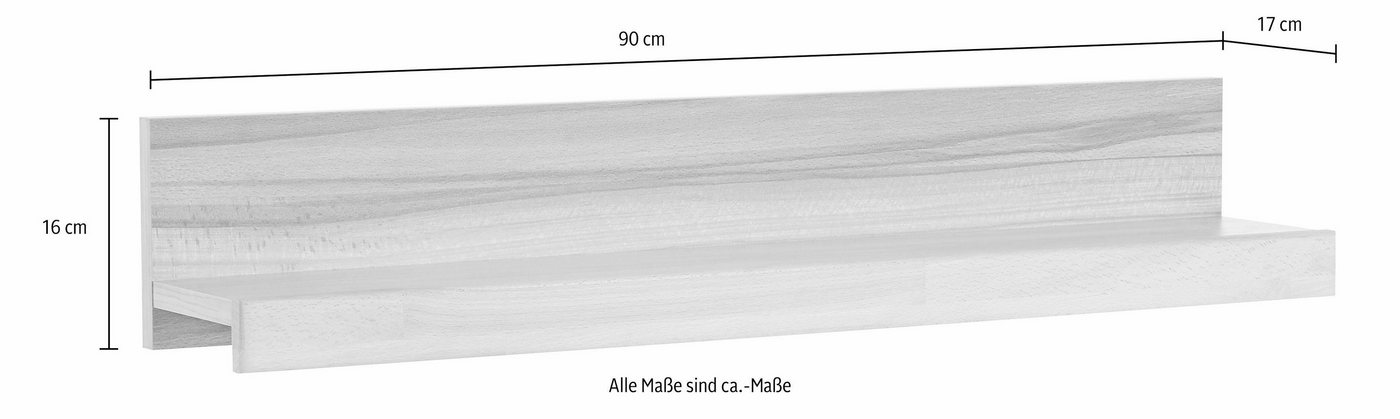 OTTO home Wandregal Ribe,2er Set,teilmassiv mit massiver Ablagefläche, Breite: je 90 cm, Set 2-tlg., Ablageflächen in Massivholz – Bild 3 von 3