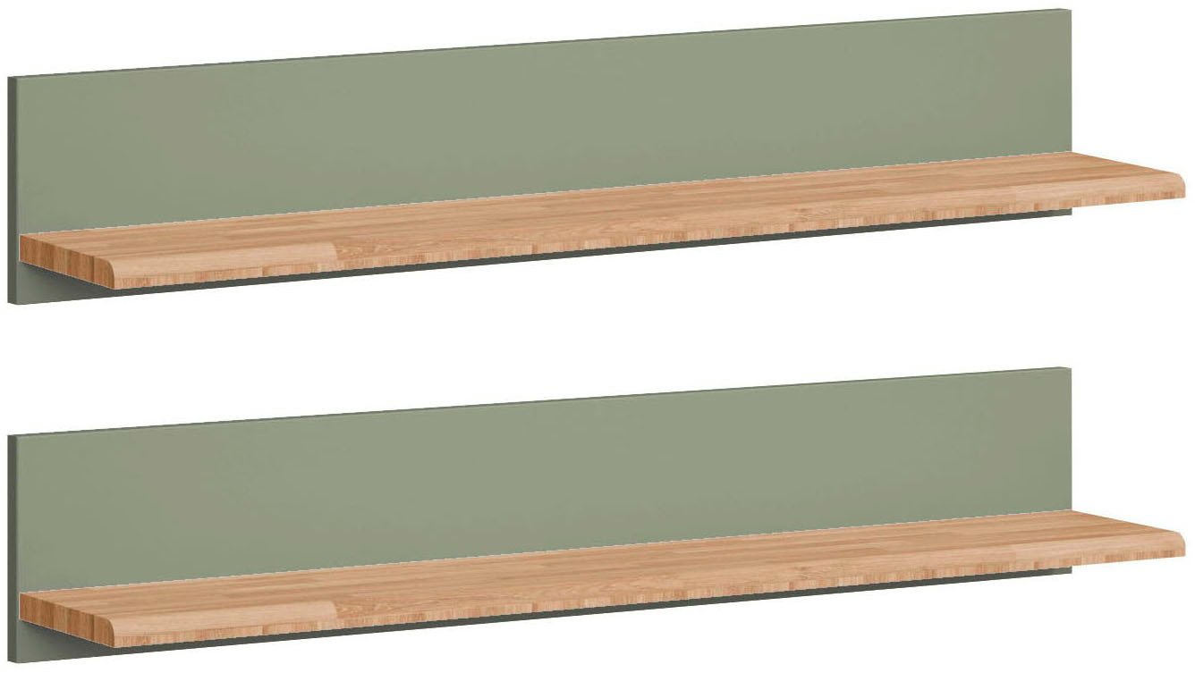 OTTO home Wandregal Ribe,2er Set,teilmassiv mit massiver Ablagefläche, Breite: je 90 cm, Set 2-tlg., Ablageflächen Eiche massiv – Bild 2 von 4