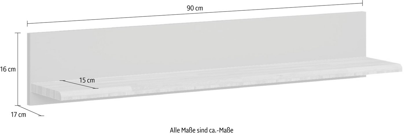 OTTO home Wandregal Ribe,2er Set,teilmassiv mit massiver Ablagefläche, Breite: je 90 cm, Set 2-tlg., Ablageflächen Eiche massiv – Bild 4 von 4