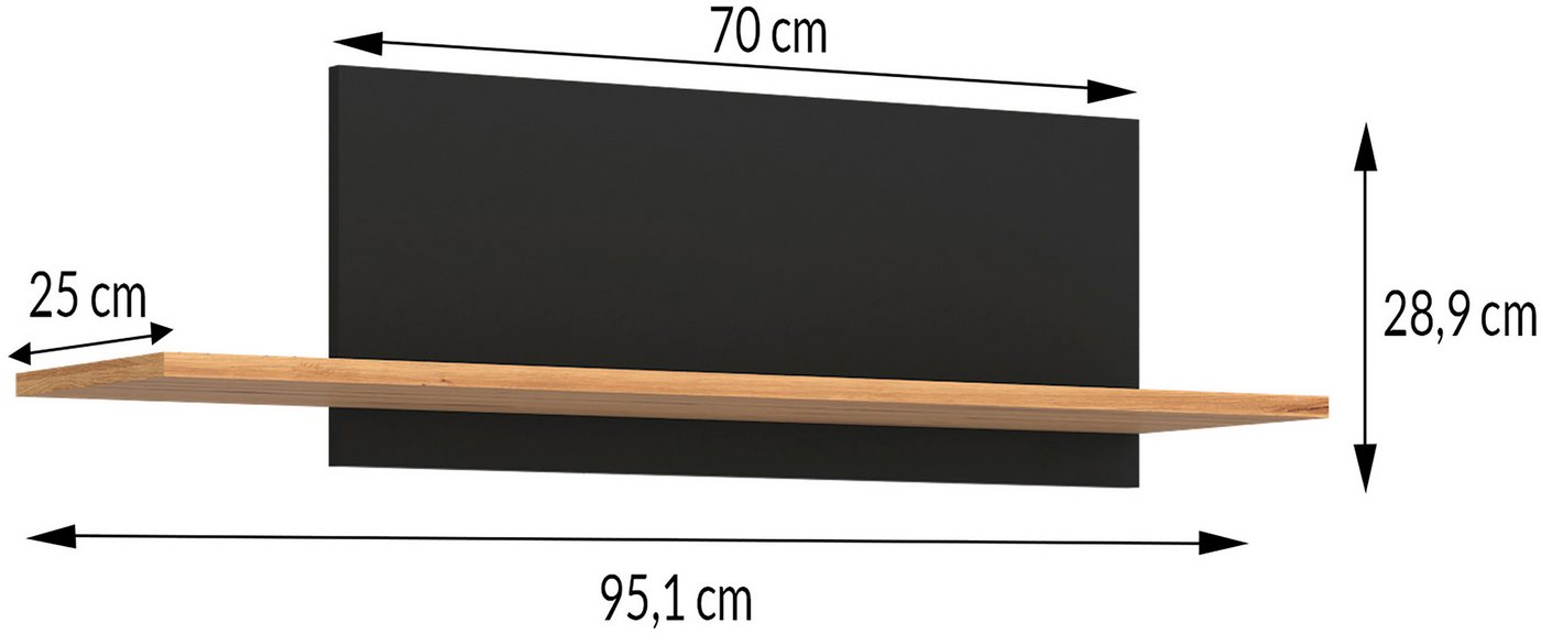 OTTO home Wandregal Wandboard, Praktisch, für jeden Raum, trendfarbig, perfekt zur Gestaltung moderner Wände, Breite 95cm – Bild 3 von 3