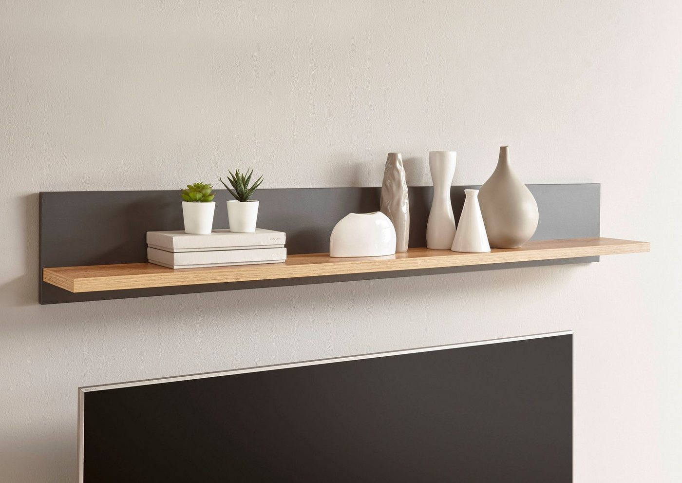 OTTO home Wandregal Westminster, Wandboard im Landhausstil, Hängeregal, Wandhalter, mit Ablagefach, vielseitig einsetzbar, 138 cm breit – Bild 2 von 5