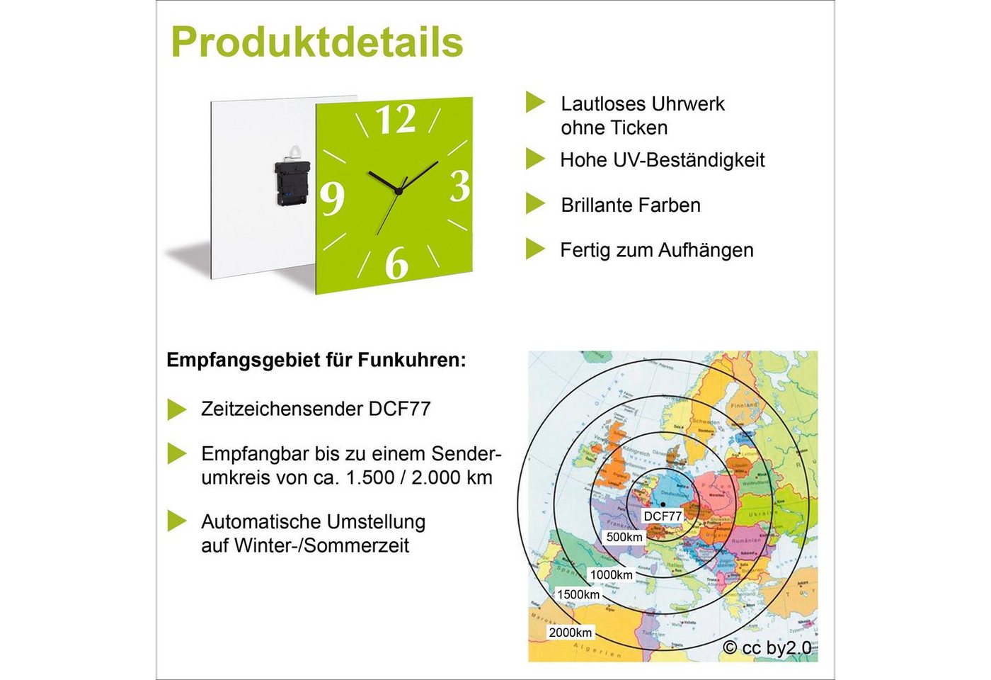 OTTO home Wanduhr Marmor (wahlweise mit Quarz- oder Funkuhrwerk, lautlos ohne Tickgeräusche) – Bild 3 von 4