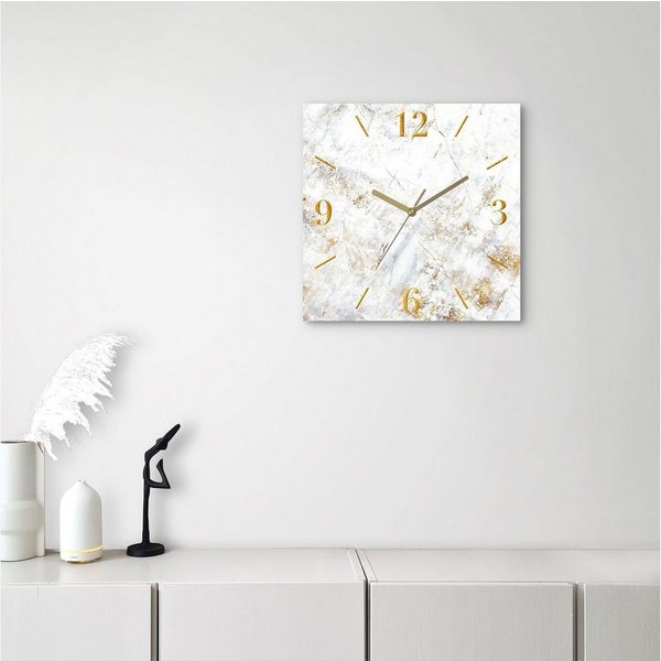 OTTO home Wanduhr Marmor (wahlweise mit Quarz- oder Funkuhrwerk, lautlos ohne Tickgeräusche)