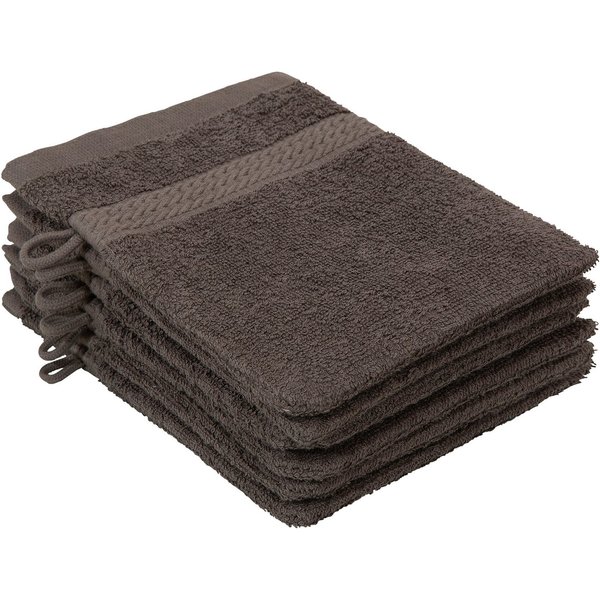 OTTO home Waschhandschuh Juna, 6 Waschhandschuhe 16x21, 100% Baumwolle, Set und als Serie, (6-St), Handtuch-Set, mit Bordüre, Handtücher in Uni-Farben, weich