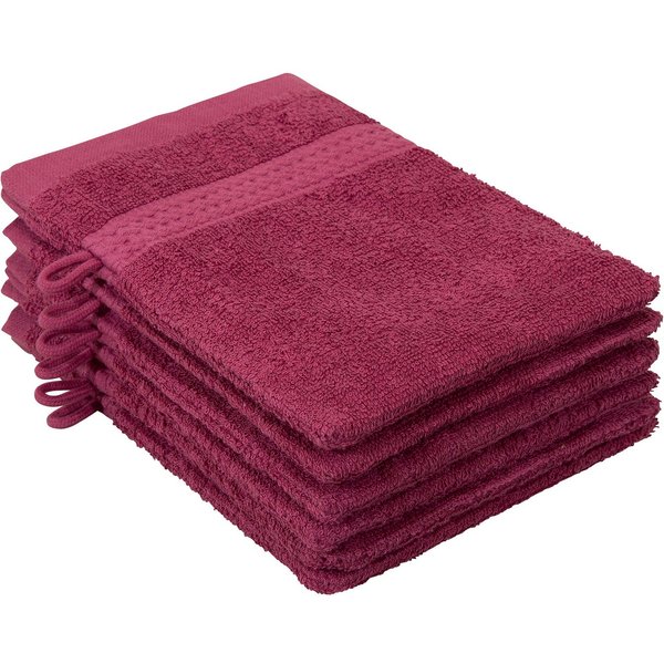 OTTO home Waschhandschuh Juna, 6 Waschhandschuhe 16x21, 100% Baumwolle, Set und als Serie, (6-St), Handtuch-Set, mit Bordüre, Handtücher in Uni-Farben, weich