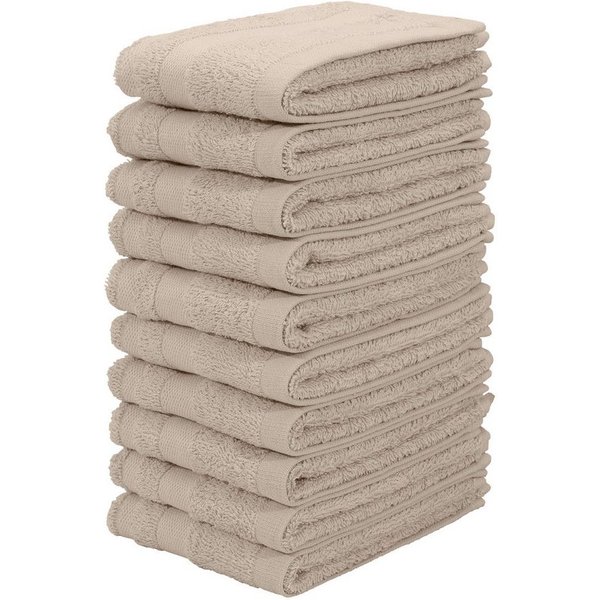 OTTO home Waschlappen Vanessa, 10 Seiftücher, 30x30cm, in Standard- und Premium-Qualität, (Set, 10-St), Handtücher mit Bordüre, 100% Baumwolle, einfarbig, weich