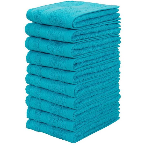 OTTO home Waschlappen Vanessa, 10 Seiftücher, 30x30cm, in Standard- und Premium-Qualität, (Set, 10-St), Handtücher mit Bordüre, 100% Baumwolle, einfarbig, weich