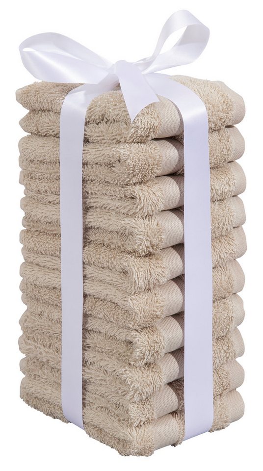 OTTO home Waschlappen Vanessa, 10 Seiftücher, 30x30cm, in Standard- und Premium-Qualität, (Set, 10-St), Handtücher mit Bordüre, 100% Baumwolle, einfarbig, weich – Bild 4 von 5