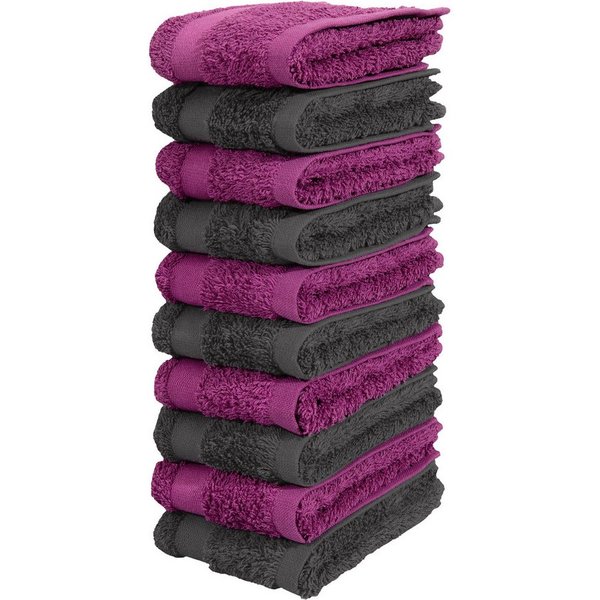 OTTO home Waschlappen Vanessa, 10 Seiftücher, 30x30cm, in Standard- und Premium-Qualität, (Set, 10-St), Handtücher mit Bordüre, 100% Baumwolle, einfarbig, weich