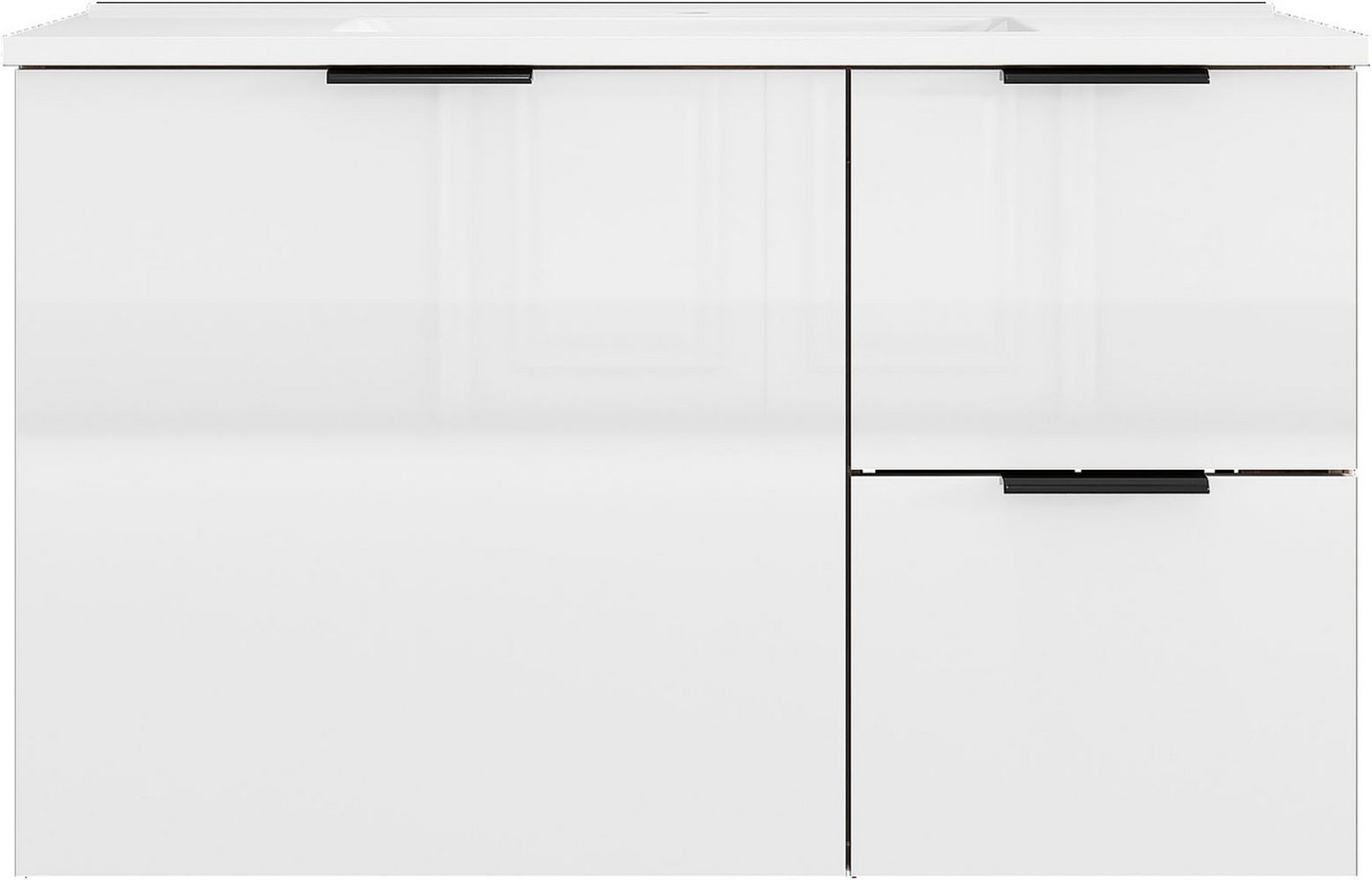 OTTO home Waschtisch Picante, Waschplatz mit Keramikbecken, 80cm, 1Tür und 2 Schubladen, wandhängend – Bild 4 von 5