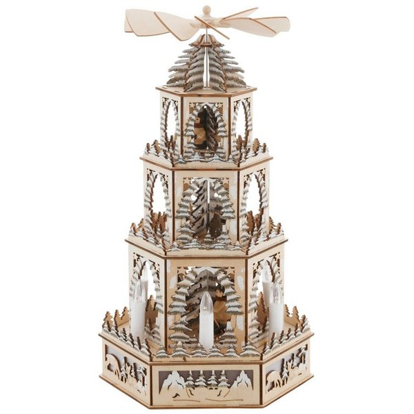 OTTO home Weihnachtspyramide Weihnachtsdeko, mit LED Beleuchtung und beweglichen Figuren, Höhe ca. 48 cm