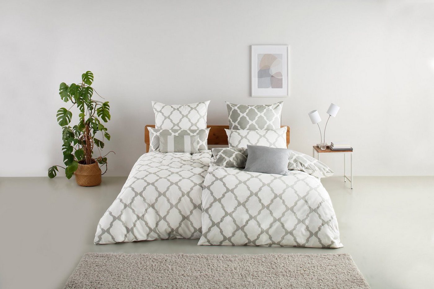 OTTO home Wendebettwäsche Alba in Gr. 135x200 oder 155x220 cm, Biber, 2 teilig, Bettwäsche mit Wendeoptik, in verschiedenen Qualitäten, Baumwolle – Bild 2 von 5