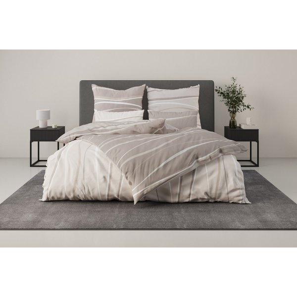 OTTO home Wendebettwäsche Alvara, Linon, 2 teilig, in Gr. 135x200 oder 155x220 cm, 100% Baumwolle, grafisches Motiv