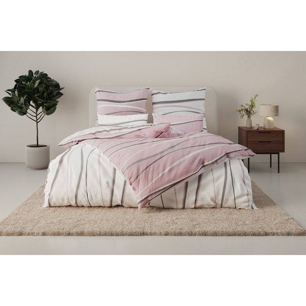OTTO home Wendebettwäsche Alvara, Linon, 2 teilig, in Gr. 135x200 oder 155x220 cm, 100% Baumwolle, grafisches Motiv