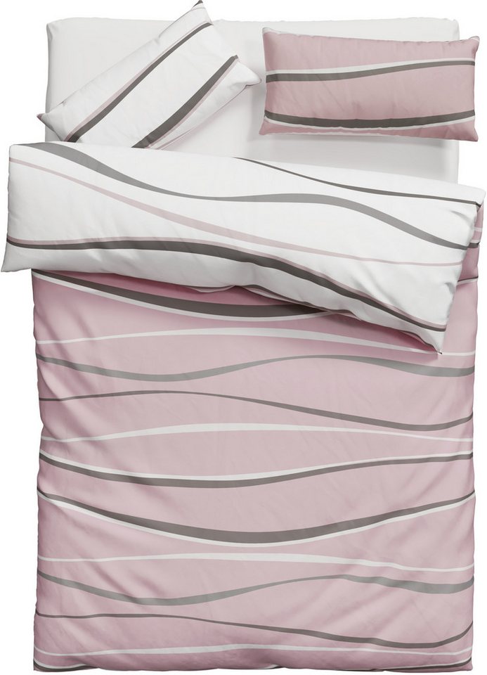OTTO home Wendebettwäsche Alvara, Linon, 2 teilig, in Gr. 135x200 oder 155x220 cm, 100% Baumwolle, grafisches Motiv – Bild 2 von 5