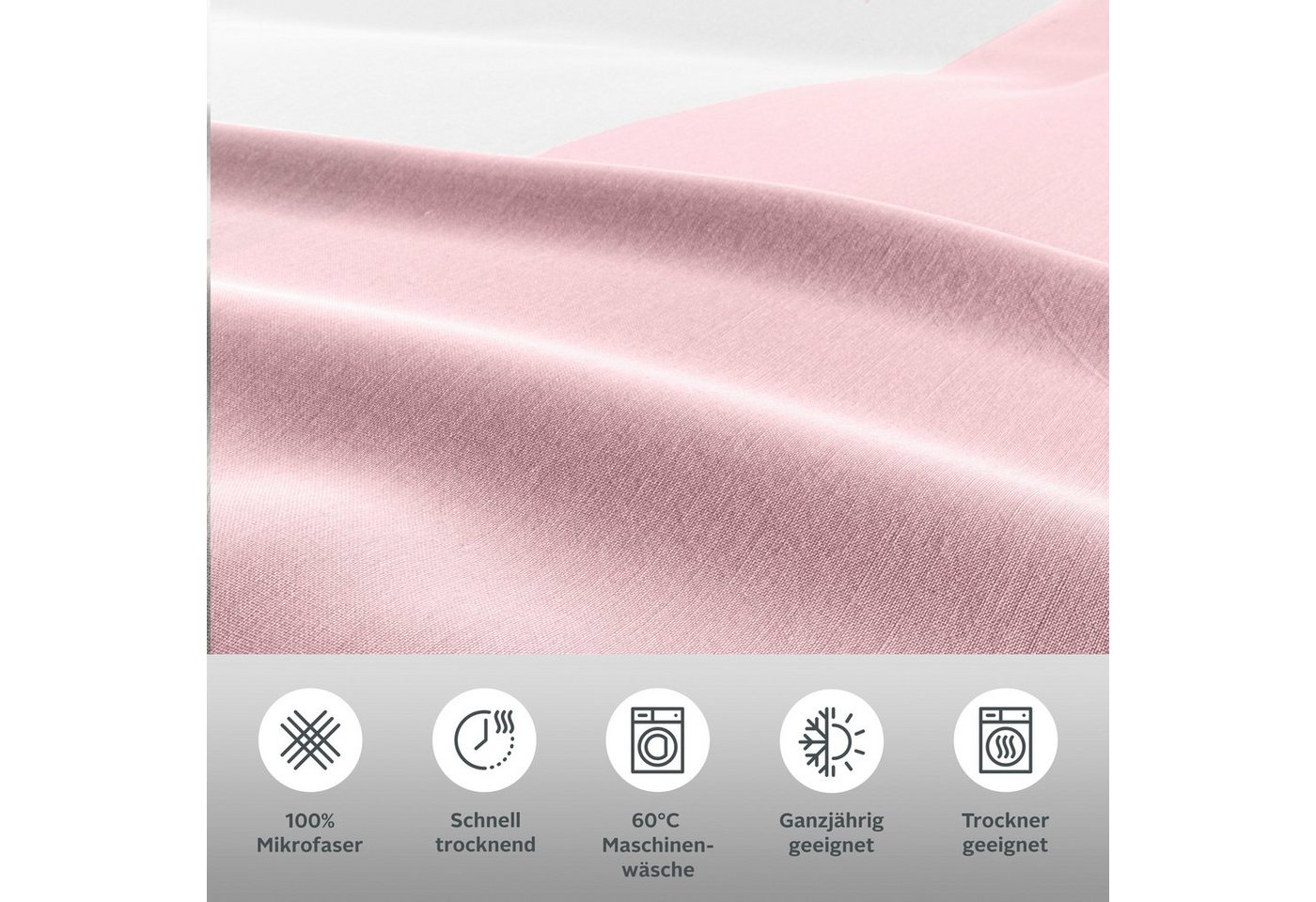 OTTO home Wendebettwäsche Desner2 100% Microfaser, extra weich, allergikerfreundlich, Microfaser, 3 teilig, Premium Qualität, uni, schnell trocknend, pflegeleic – Bild 3 von 5