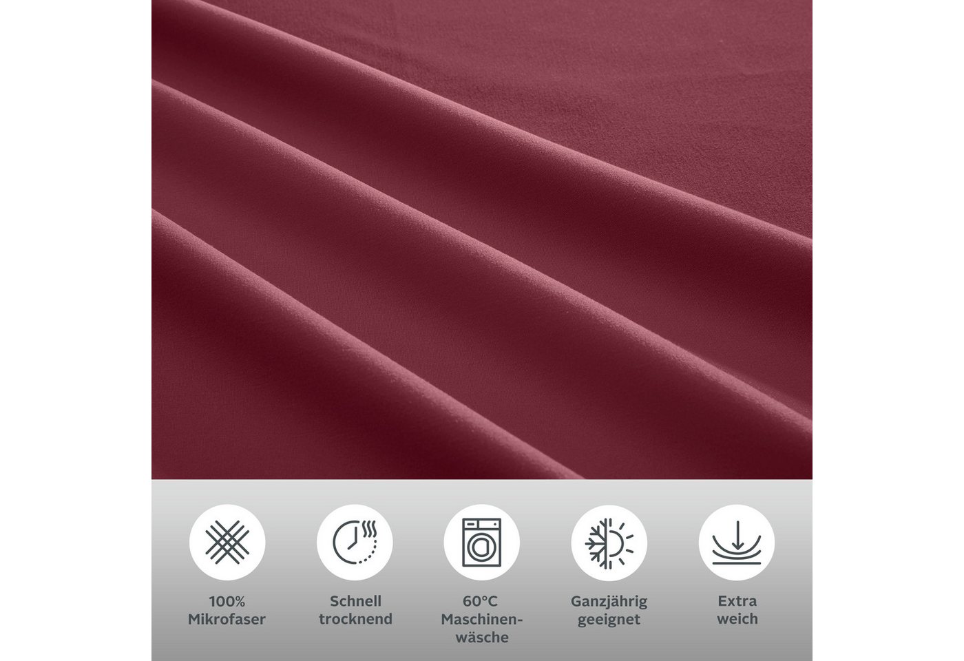OTTO home Wendebettwäsche Desner2 100% Microfaser, extra weich, allergikerfreundlich, Microfaser, 2 teilig, Premium Qualität, uni, schnell trocknend, pflegeleic – Bild 3 von 5