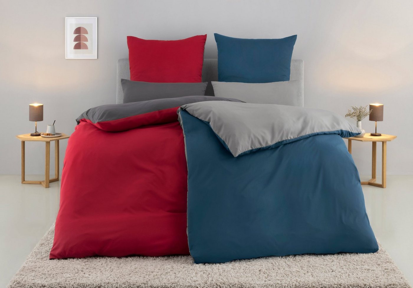 OTTO home Wendebettwäsche Desner2 100% Microfaser, extra weich, allergikerfreundlich, Microfaser, 2 teilig, Premium Qualität, uni, schnell trocknend, pflegeleic – Bild 3 von 5