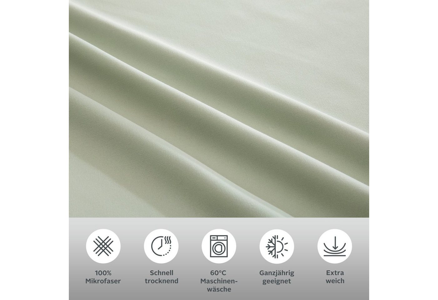 OTTO home Wendebettwäsche Desner2 100% Microfaser, extra weich, allergikerfreundlich, Microfaser, 3 teilig, Premium Qualität, uni, schnell trocknend, pflegeleic – Bild 3 von 5