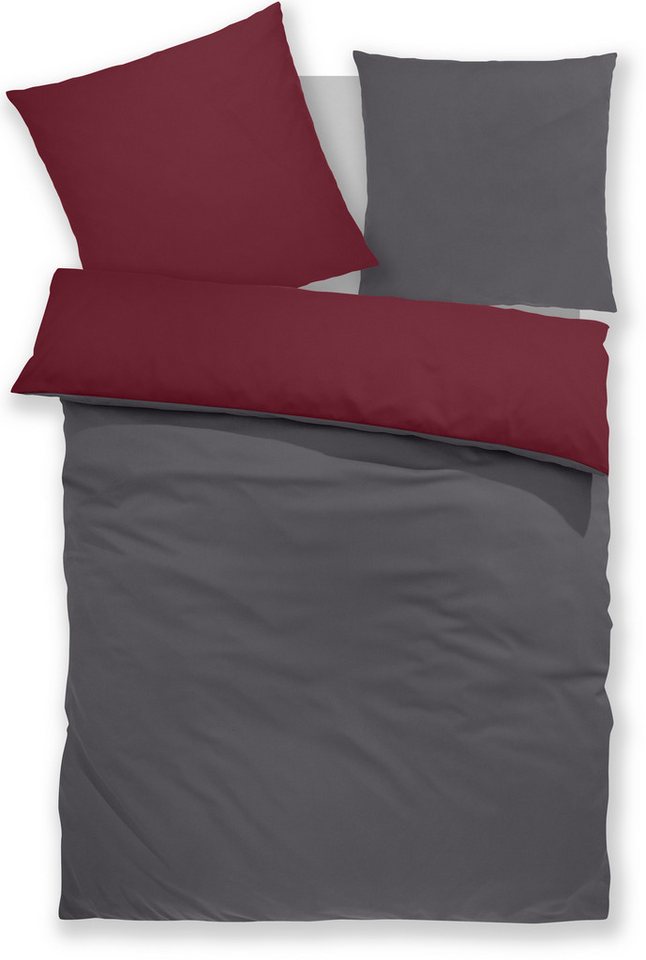 OTTO home Wendebettwäsche Desner2 100% Microfaser, extra weich, allergikerfreundlich, Microfaser, 3 teilig, Premium Qualität, uni, schnell trocknend, pflegeleic – Bild 2 von 5