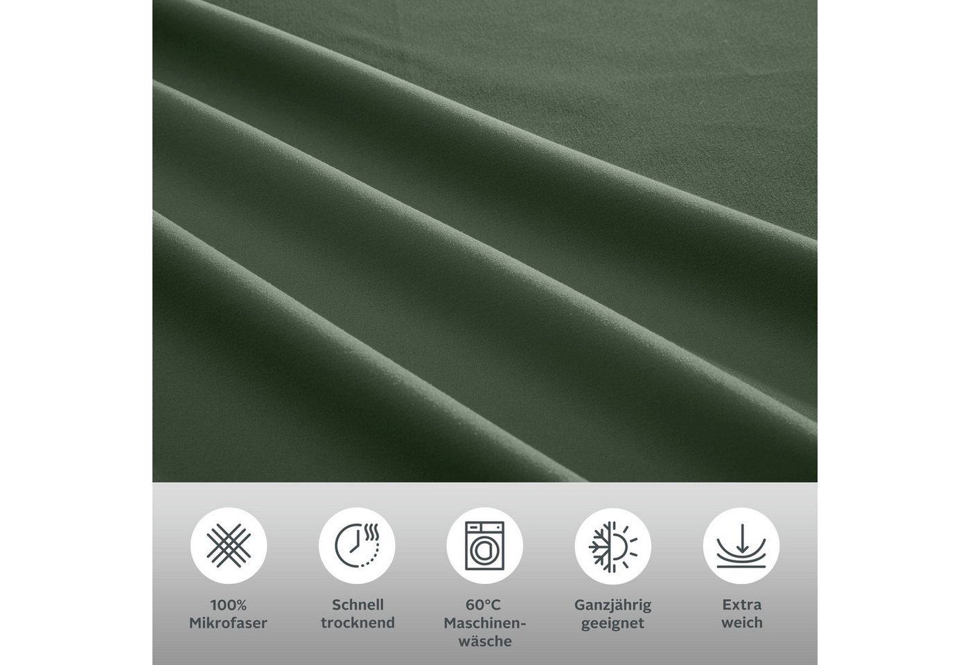 OTTO home Wendebettwäsche Desner2 100% Microfaser, extra weich, allergikerfreundlich, Microfaser, 3 teilig, Premium Qualität, uni, schnell trocknend, pflegeleic – Bild 3 von 5