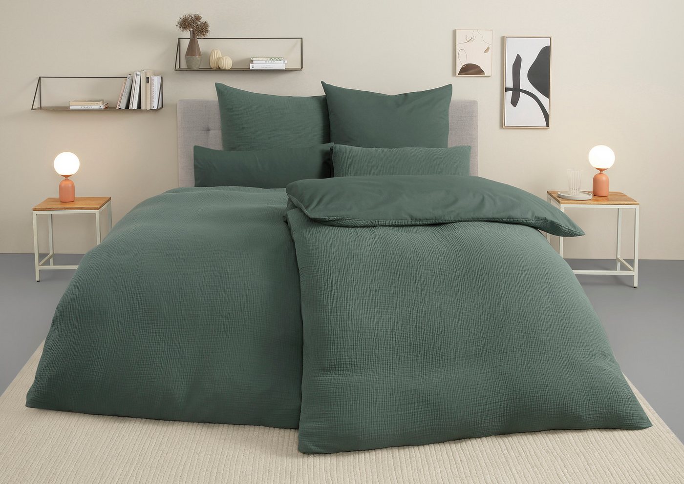 OTTO home Wendebettwäsche Sari3 aus weichem Musselin, Musselin, Renforcé, 2 teilig, NEUHEIT: aus 100% Baumwolle in weichem Musselin, Rückseite Renforcé – Bild 5 von 5
