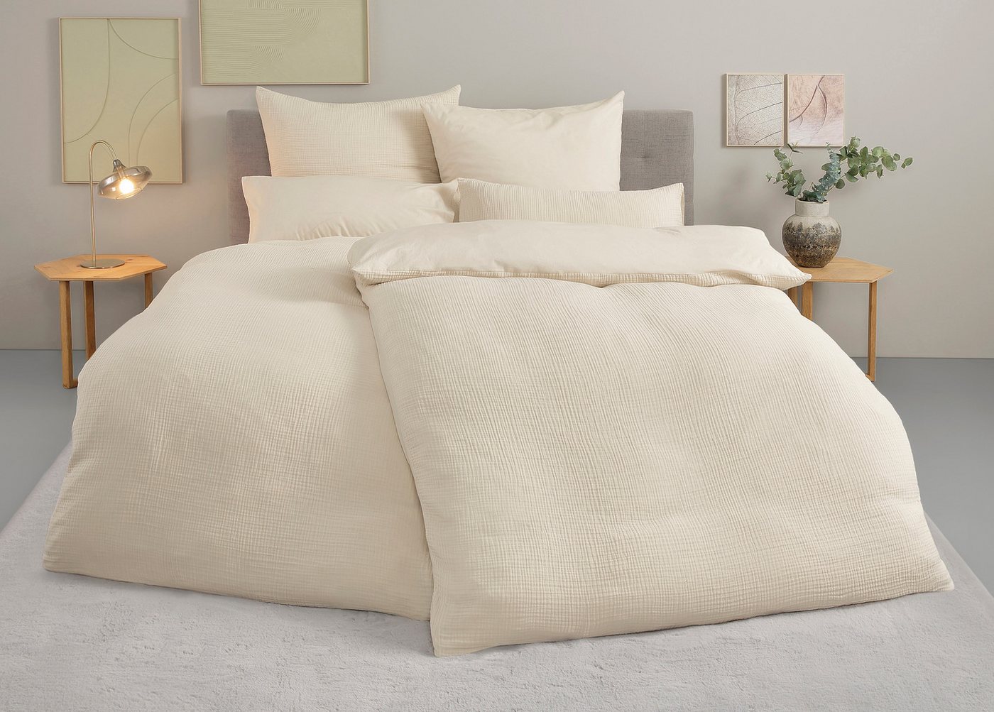 OTTO home Wendebettwäsche Sari3 aus weichem Musselin, Musselin, Renforcé, 2 teilig, NEUHEIT: aus 100% Baumwolle in weichem Musselin, Rückseite Renforcé – Bild 5 von 5
