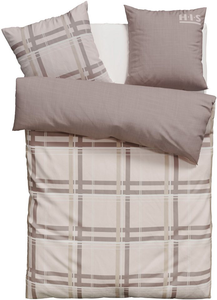 OTTO home Wendebettwäsche Talin, Linon, 2 teilig, ab Gr. 135x200, 100% Baumwolle, Karo-Design, Marke H.I.S. by OTTO home – Bild 2 von 5