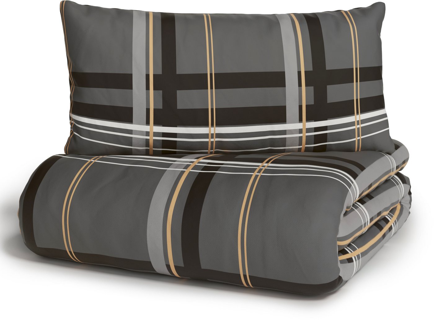 OTTO home Wendebettwäsche Talin, Linon, 2 teilig, ab Gr. 135x200, 100% Baumwolle, Karo-Design, Marke H.I.S. by OTTO home – Bild 5 von 5