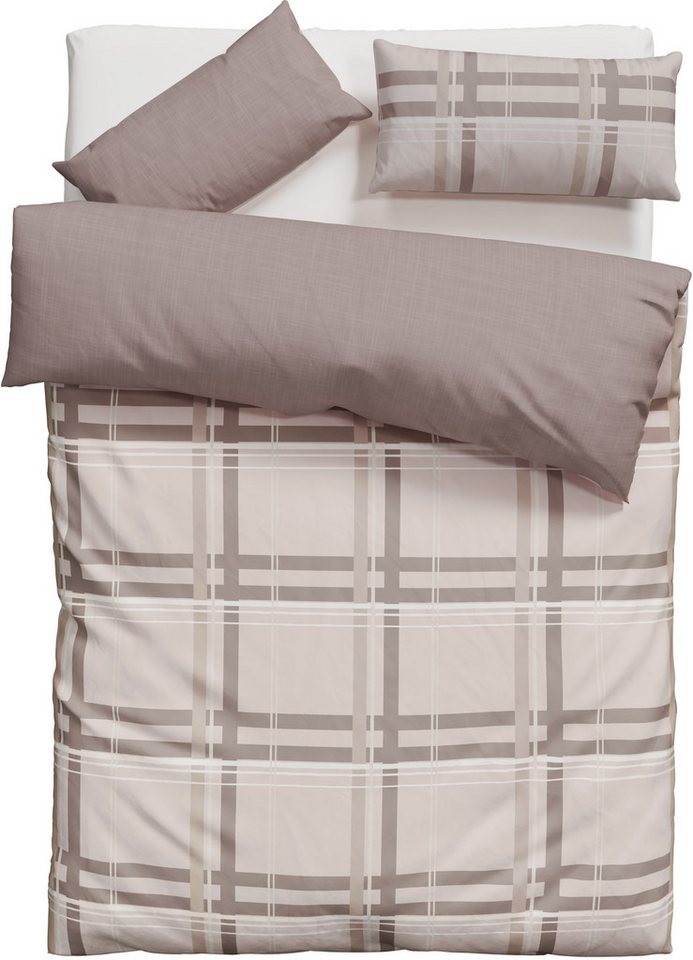 OTTO home Wendebettwäsche Talin, Linon, 2 teilig, ab Gr. 135x200, 100% Baumwolle, Karo-Design, Marke H.I.S. by OTTO home – Bild 2 von 5