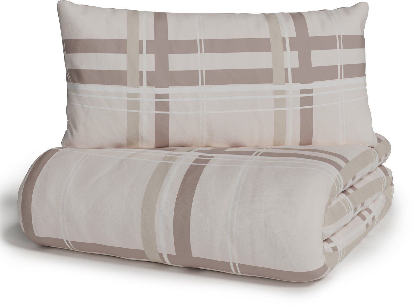 OTTO home Wendebettwäsche Talin, Linon, 2 teilig, ab Gr. 135x200, 100% Baumwolle, Karo-Design, Marke H.I.S. by OTTO home – Bild 5 von 5