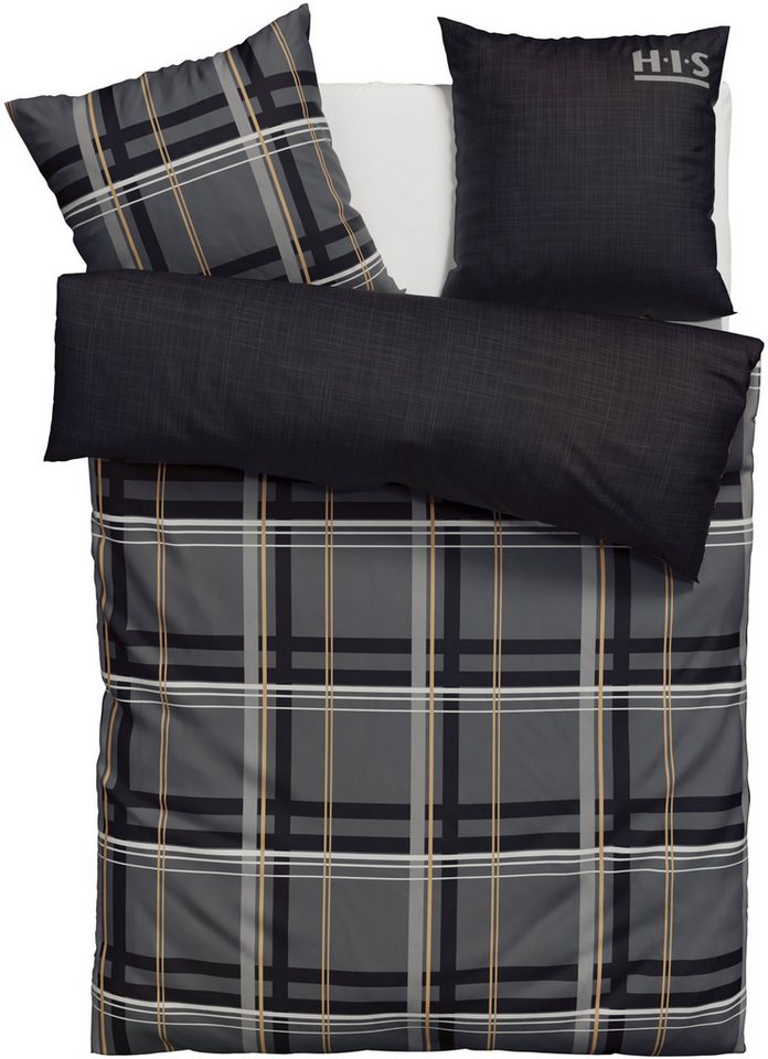 OTTO home Wendebettwäsche Talin, Linon, 2 teilig, ab Gr. 135x200, 100% Baumwolle, Karo-Design, Marke H.I.S. by OTTO home – Bild 2 von 5