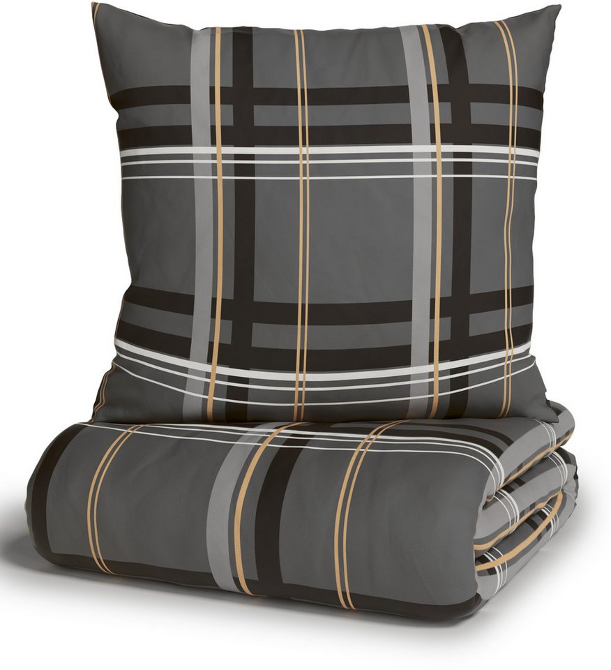 OTTO home Wendebettwäsche Talin, Linon, 2 teilig, ab Gr. 135x200, 100% Baumwolle, Karo-Design, Marke H.I.S. by OTTO home – Bild 5 von 5