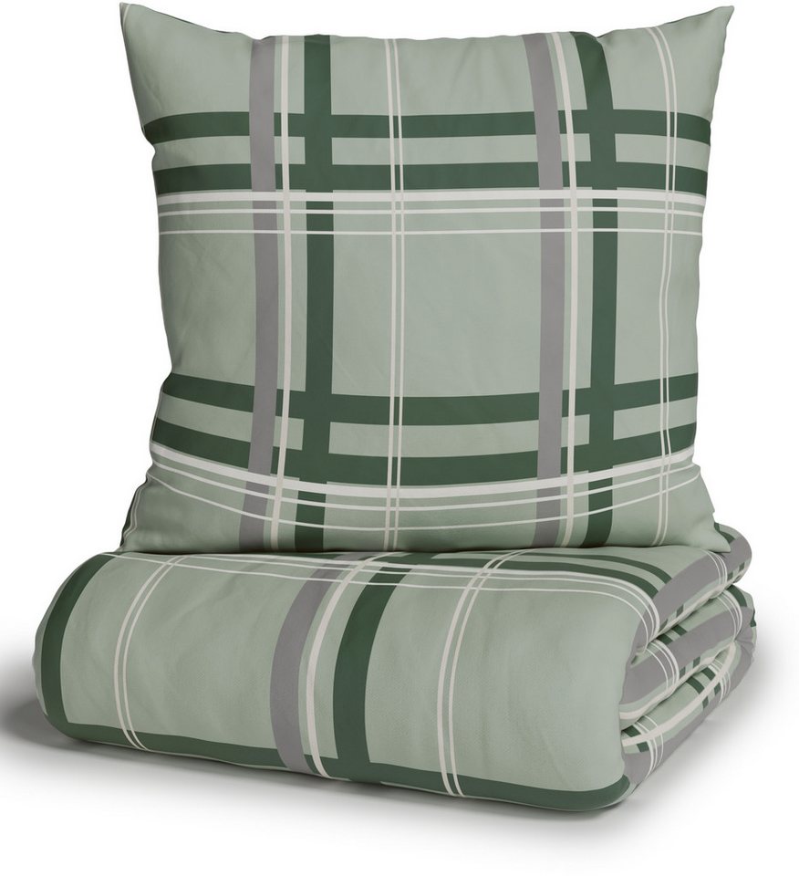OTTO home Wendebettwäsche Talin, Linon, 2 teilig, ab Gr. 135x200, 100% Baumwolle, Karo-Design, Marke H.I.S. by OTTO home – Bild 5 von 5