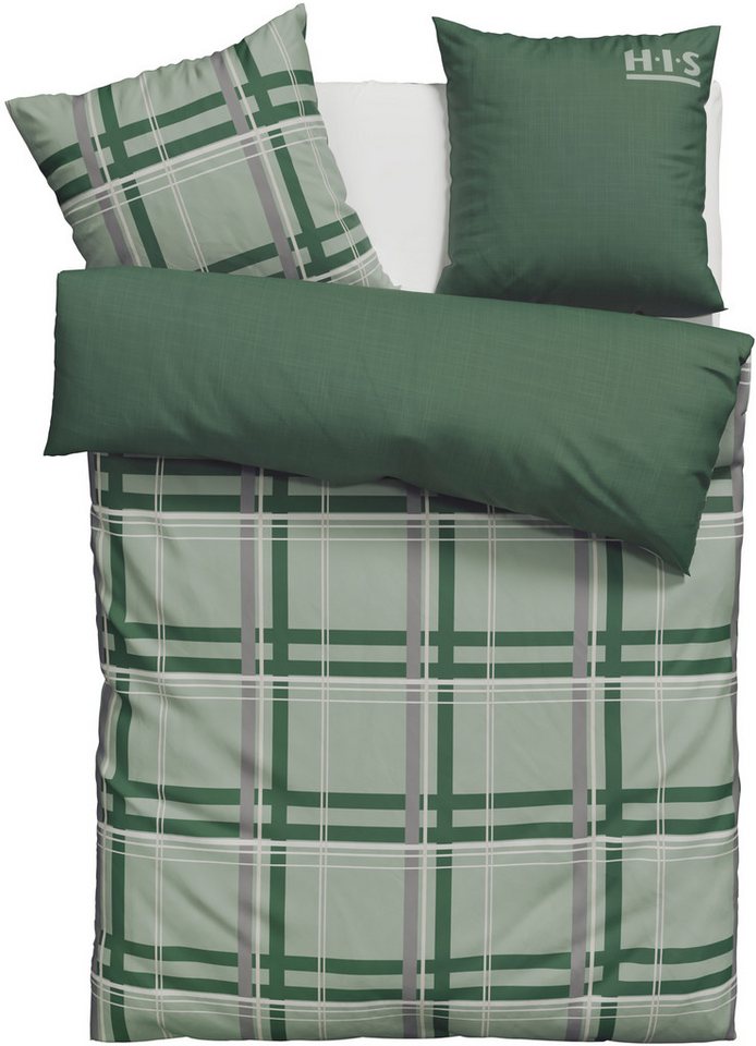 OTTO home Wendebettwäsche Talin, Linon, 2 teilig, ab Gr. 135x200, 100% Baumwolle, Karo-Design, Marke H.I.S. by OTTO home – Bild 2 von 5
