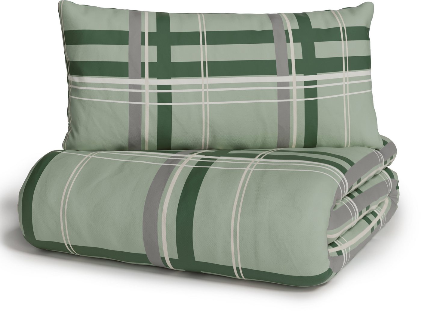 OTTO home Wendebettwäsche Talin, Linon, 2 teilig, ab Gr. 135x200, 100% Baumwolle, Karo-Design, Marke H.I.S. by OTTO home – Bild 5 von 5