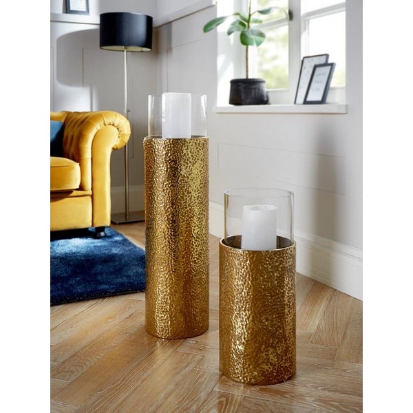 OTTO home Windlicht (1 St), Bodenwindlicht, aus Metall, mit Glaseinsatz, ideal für Stumpenkerzen